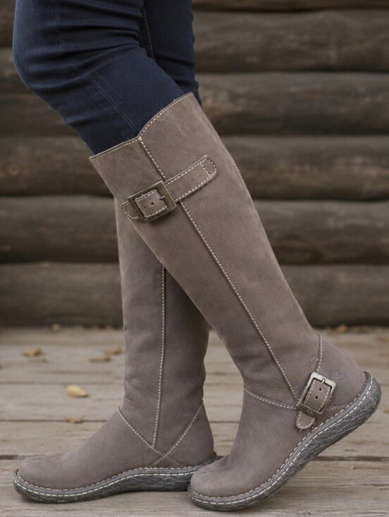 Born Shoes - Born Kenya Y2K Boho Moto Minimalist Tall Nubuck Buckle Riding Boots 7M